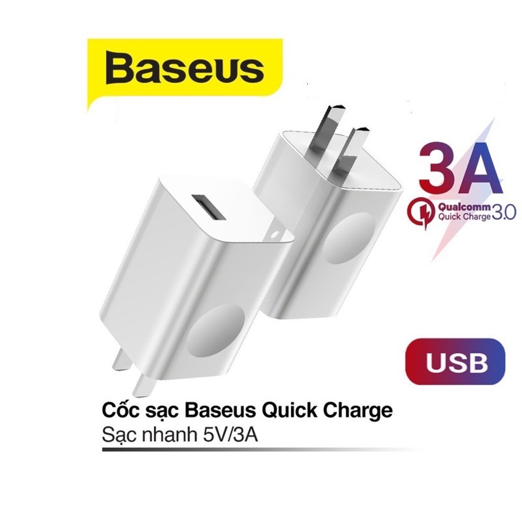 Củ sạc Baseus - Sạc nhanh cho các dòng điện thoại dùng chân Type C -Sạc chuẩn 5W táo