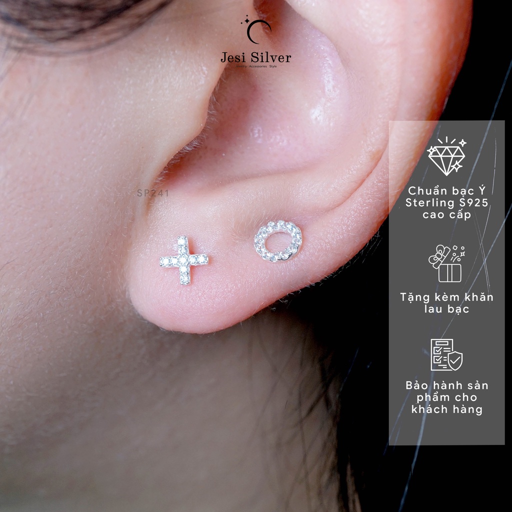 Bông tai nữ Jesi Silver bạc 925 cao cấp nhỏ xinh (1 đôi)