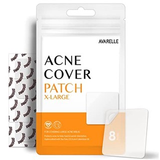 AVARELLE Miếng dán mụn 8 đếm Miếng dán hình vuông cỡ lớn Miếng dán hydrocoloid vô hình với CICA và Teatree Acne Pimple Cover Patch