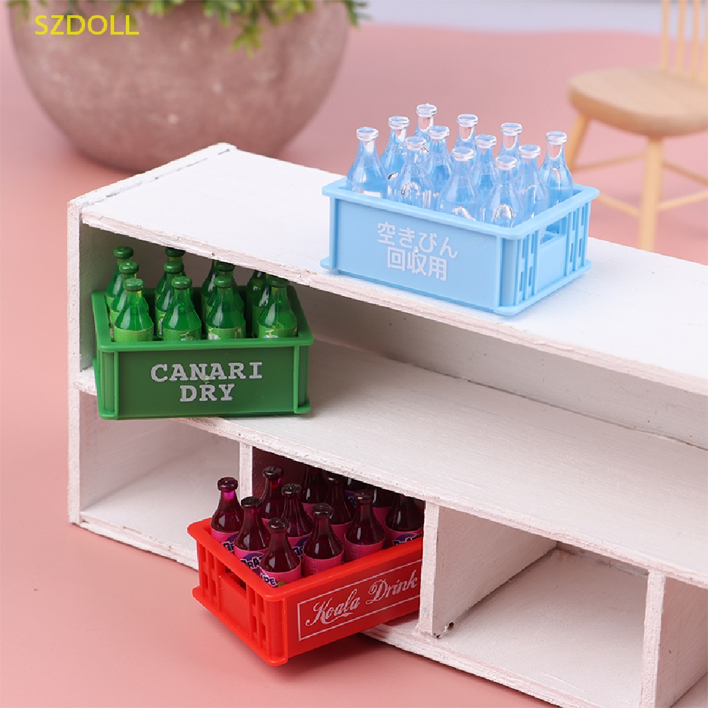 1 Set Chai Nước Soda Thu Nhỏ 1: 12 Trang Trí Nhà Búp Bê Có Hộp Đựng