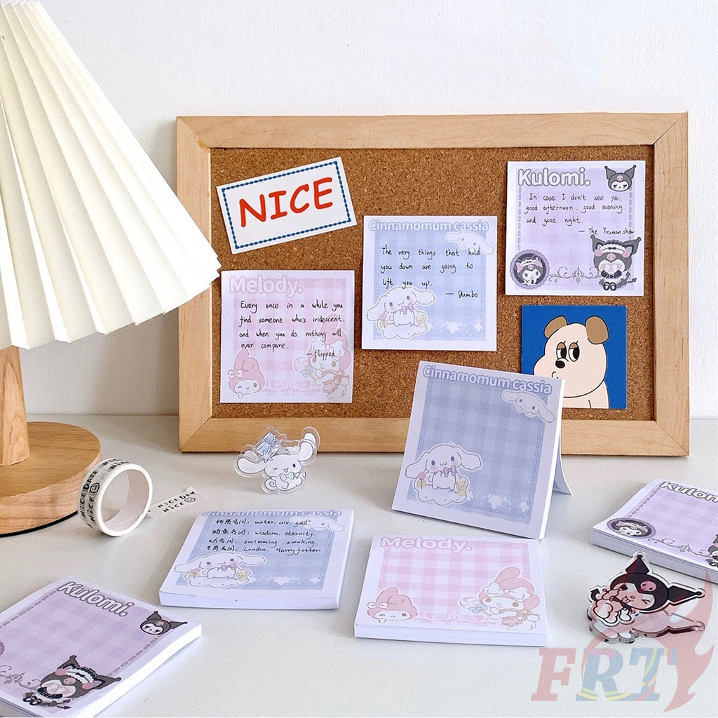 ❣️Bộ 50 Tấm Giấy Ghi Chú Kuromi / My Melody / Cinnamoroll - Ghi Chú Dính Sanrio❣️ Miếng Dán Ghi Chú Họa Tiết Hoạt Hình Dễ Thương