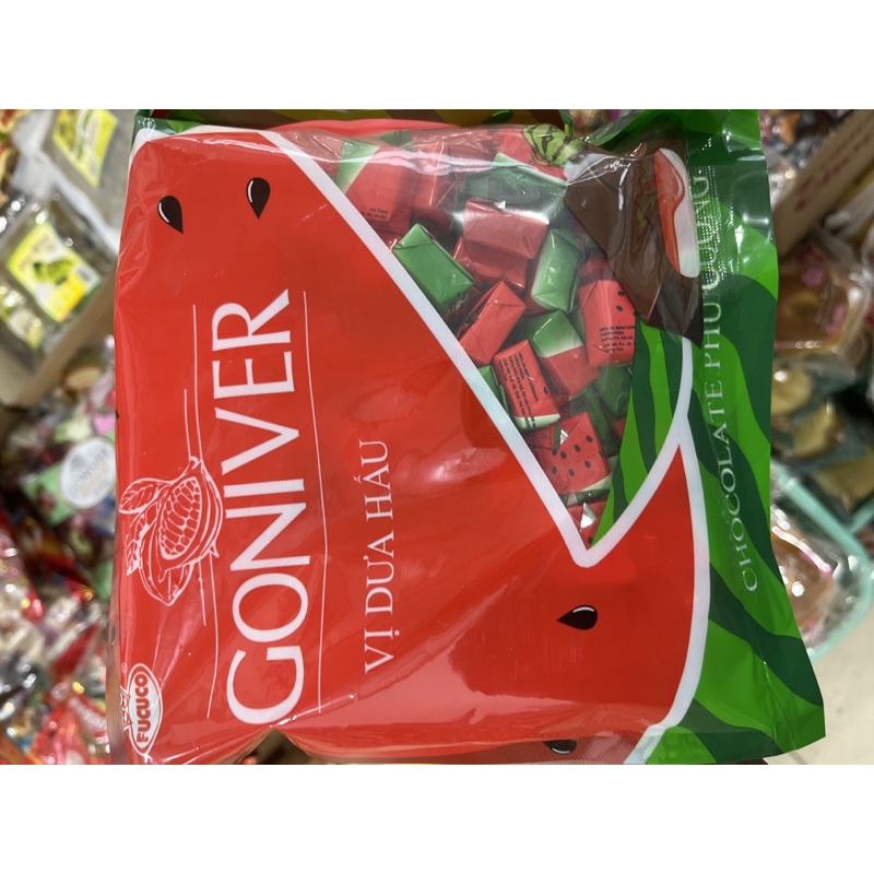 Kẹo Socola/ Chocolate Vuông Vị Dưa Hấu Phú Cường Gói 350g