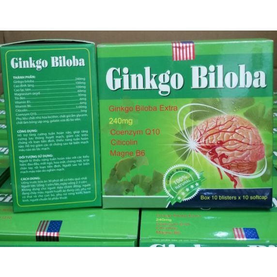 Viên uống bổ não GINKGO BILOBA - tăng cường tuần hoàn máu não