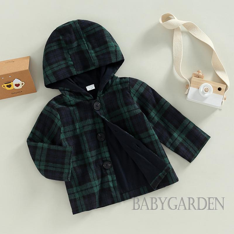 Áo Khoác Len Tay Dài Có Nón Họa Tiết Kẻ Sọc Thời Trang Thu Đông Cho Bé Trai 3 Tháng - 3 Tuổi