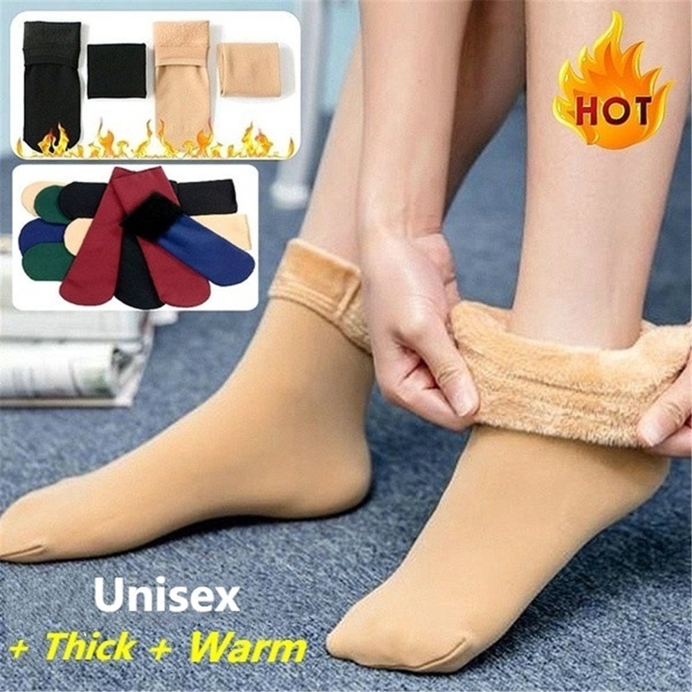 Vớ Nhung Dày Cổ Cao Giữ Ấm Mùa Đông Dành Cho Nam Nữ