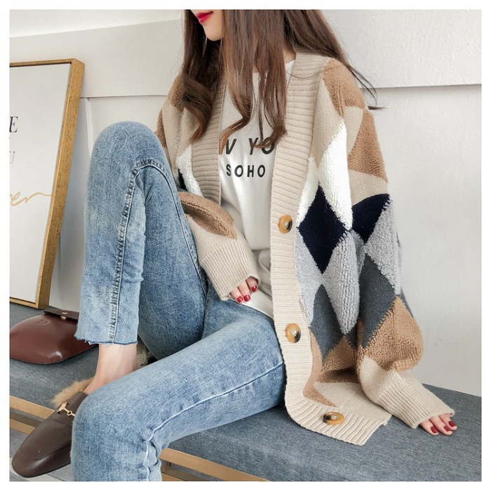 Áo Khoác Cardigan Len Dày Dáng Rộng Phong Cách Hàn Quốc Thời Trang Mới 2023 Dành Cho Bạn Nữ