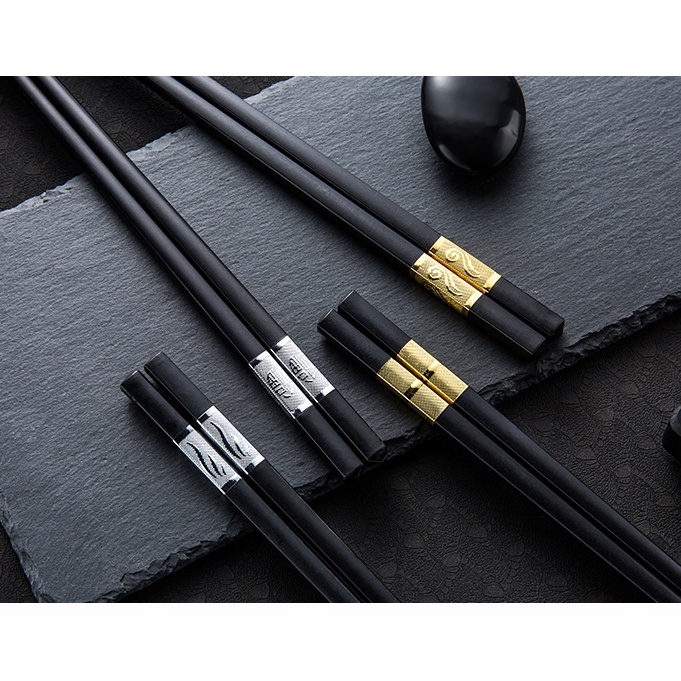 Bộ 10 Đôi Đũa Hợp Kim Mạ Vàng _Bền Chắc Chắn PINKWISH HA207