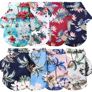 Áo sơ mi cỡ vừa họa tiết quả dứa phong cách hawaii cho thú cưng