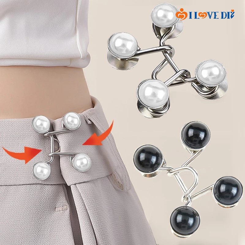 Nút Thắt Lưng Cố Định Bằng Kim Loại Đính Ngọc Trai Nhân Tạo Thời Trang Có Thể Điều Chỉnh Cho Nữ