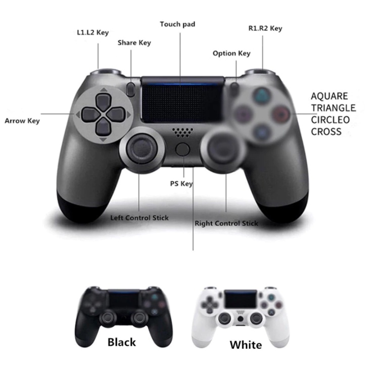 Tay Chơi Game, FO4 Có Dây Kết Nối Dễ Dàng, Gamepad Double Sock, Dual Rung, Chất Liệu Nhựa ABS Cao Cấp - Cảm Biến 6 Trục