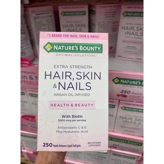 Viên uống đẹp da, tóc, móng nature's bounty hair skin nails 250 viên