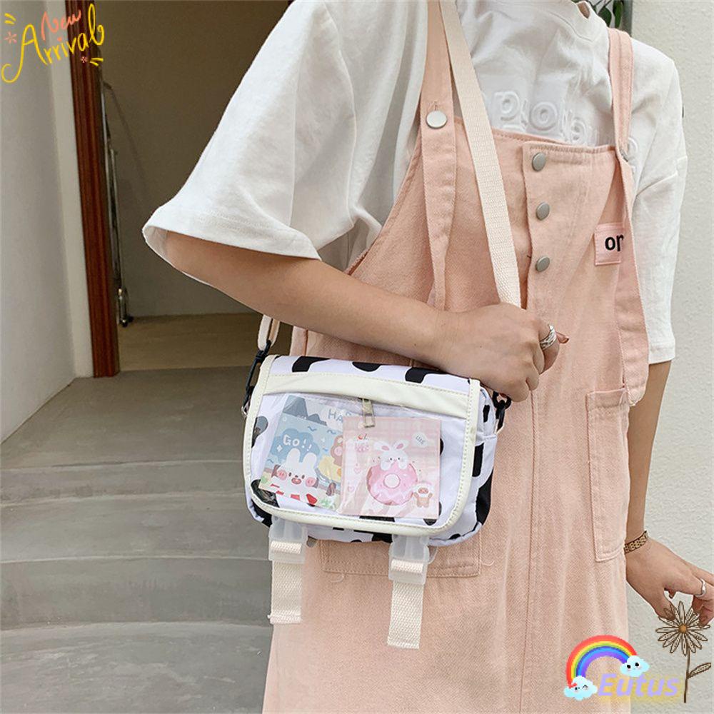 Túi Canvas Đeo Chéo Trong Suốt Đựng Điện Thoại Thiết Kế Đáng Yêu Cho Nữ