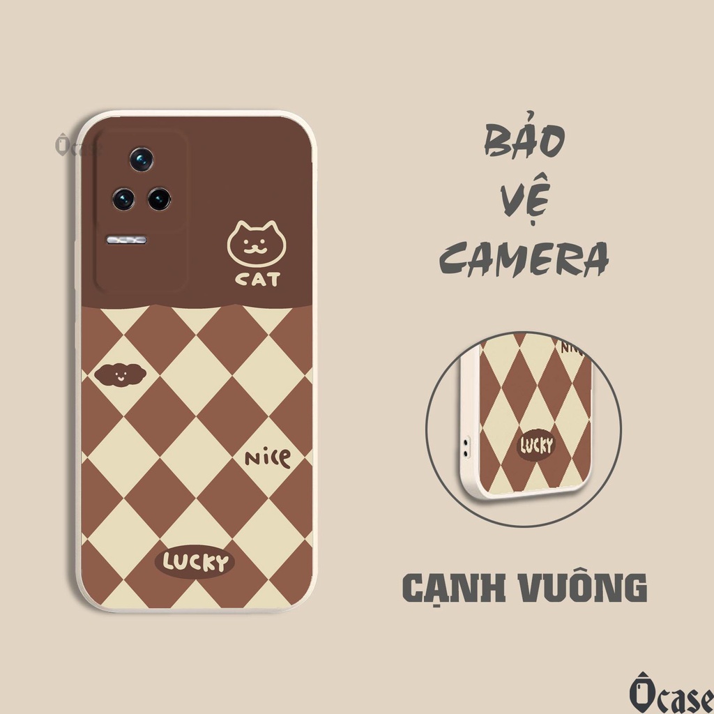 Ốp lưng Xiaomi Redmi K40s in hình Mèo và Vịt vàng cạnh viền vuông có bảo vệ camera