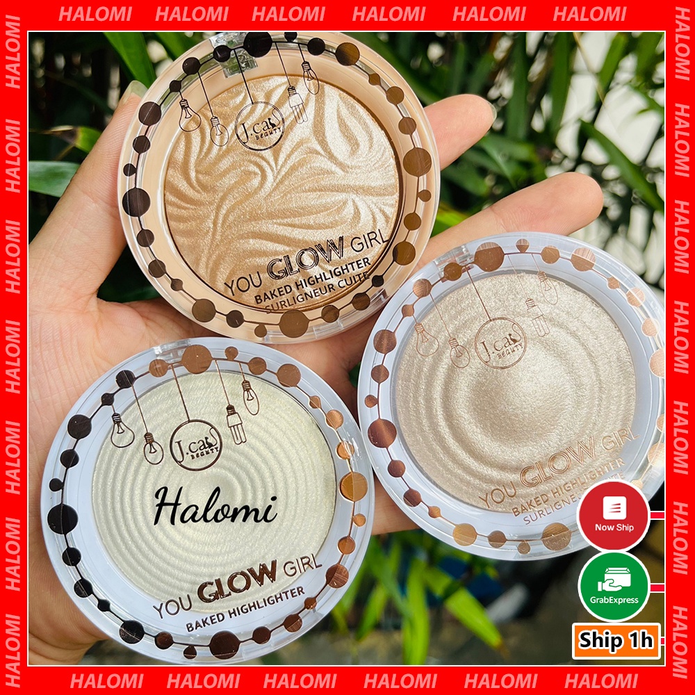 Phấn bắt sáng Jcat Beauty Glow Girl Highlighter siêu xinh dùng cho makeup chuyên nghiệp