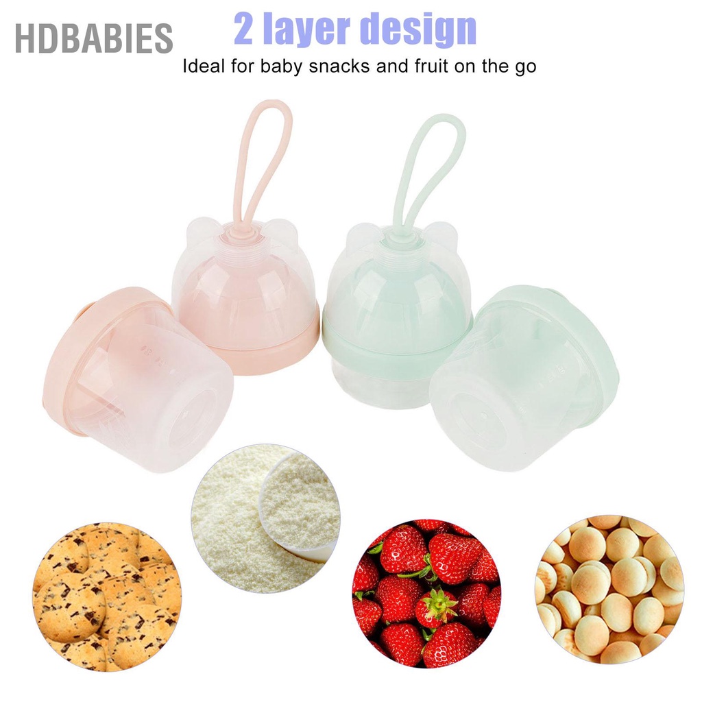 HDbabies Hộp đựng sữa công thức dành cho trẻ em Niêm phong hộp ăn để đi du lịch ngoài trời