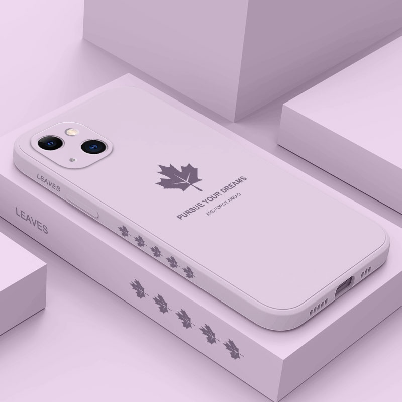 Ốp Điện Thoại Silicone In Hình Lá Phong Đơn Giản Cho IPhone 13 12 Mini Pro Max