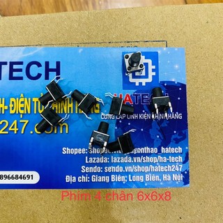Nút nhấn phím bấm 4 chân 6x6x8 túi 50 chiếc