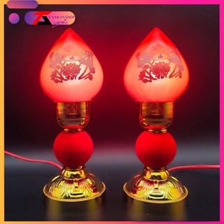 Cặp đào hoa sen búp, đài sen thờ cúng, đài sen quan âm, đèn thờ cúng, bàn thờ gia tiên