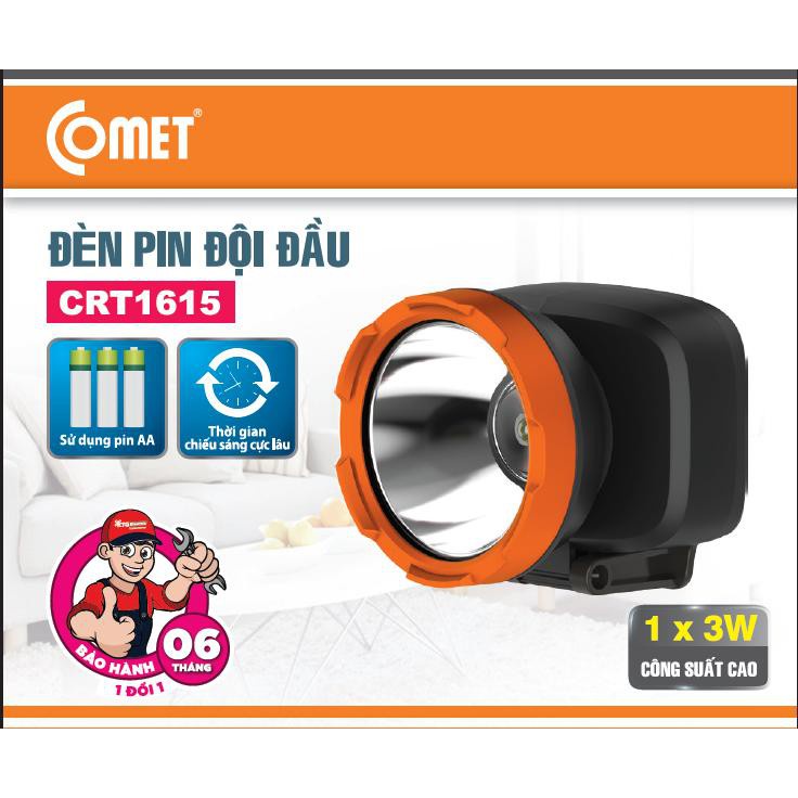 Đèn Pin Led Đội Đầu Comet CRT1615 1W Dùng Pin AA