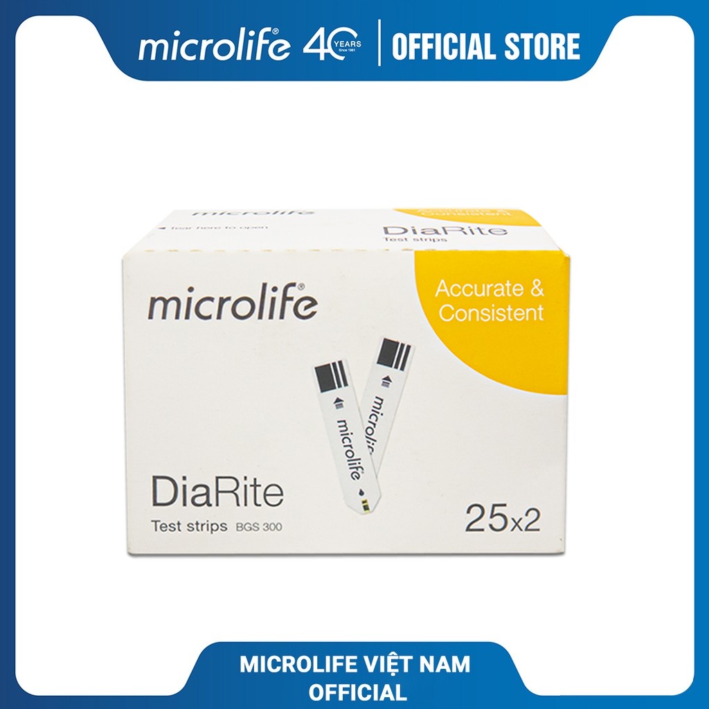 Que Thử Đường Huyết MICROLIFE DiaRite Test (50 que date xa) Chính Hãng