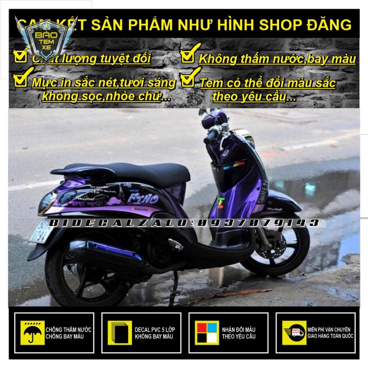 TEM RỜI MIO CLASSICO FINO THÁI DÁN XE ĐEN - TRUNG DECAL