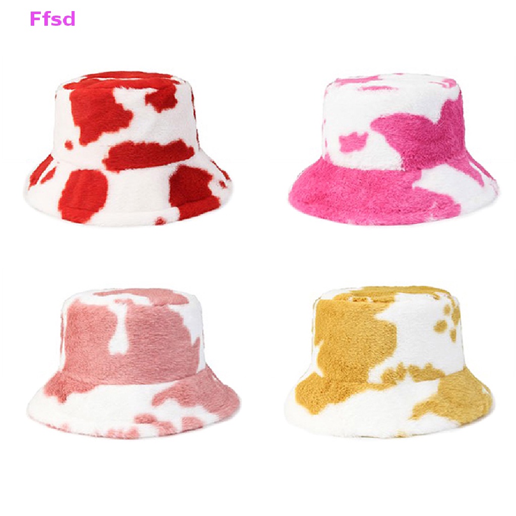 {Ffsd} Mũ Ngư Dân Bằng Lông Giả Mềm Mịn Ấm Áp In Họa Tiết Bò Sữa Mùa Thu Đông Dành Cho Bạn Nữ Đi Trượt Tuyết Ngoài Trời Panama