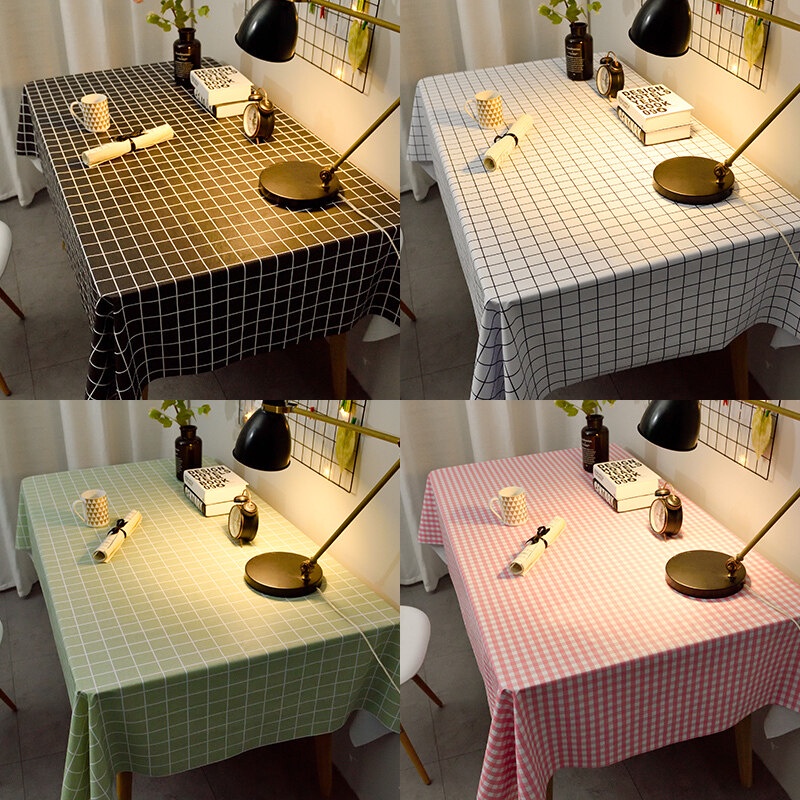 Khăn PVC Dùng Để Trải Bàn Ăn Bàn Học Decor Picnic Họa Tiết Vintage Caro - Chống Thấm Nước