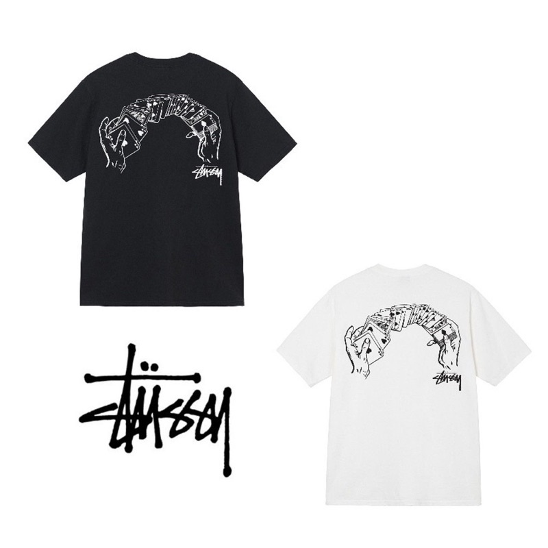 Áo thun unisex Stussy 042 form rộng vải cotton 100% cao cấp VNXK áo lá bài - Chất Dày Dặn Như Hình