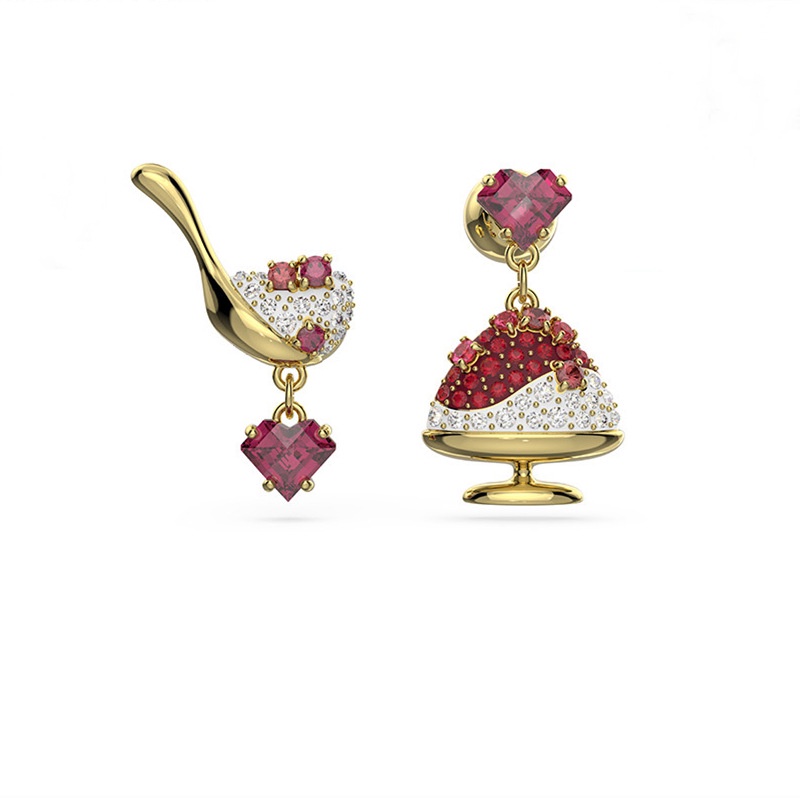 Khuyên Tai Nữ Hình Que Kem Đỏ Phiên Bản Giới Hạn Swarovski Elements