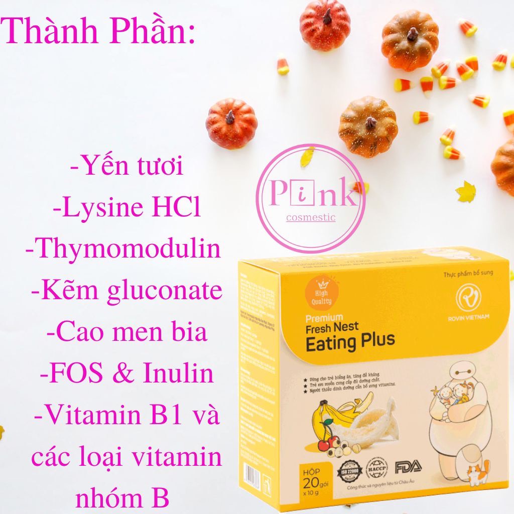 Thanh Yến Tươi Eating Plus Giúp Trẻ Hết Biếng Ăn, Tăng Sức Đề Kháng Hộp 20 Thanh