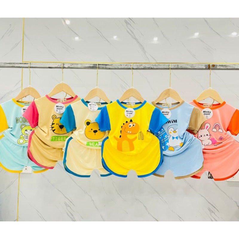 Combo 3b ngắn thun lạnh minky cho bé