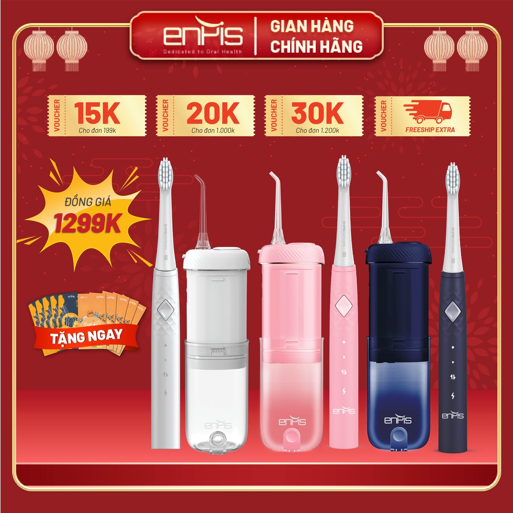 Combo Bàn chải điện ENPIS Smart Basic & Máy tăm nước ENPIS Smart Irri Max 1 - Bộ đôi chăm sóc răng miệng toàn diện
