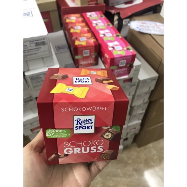 Kẹo Socola Viên Hỗn hợp Ritter Sport Choco Cubes 176g