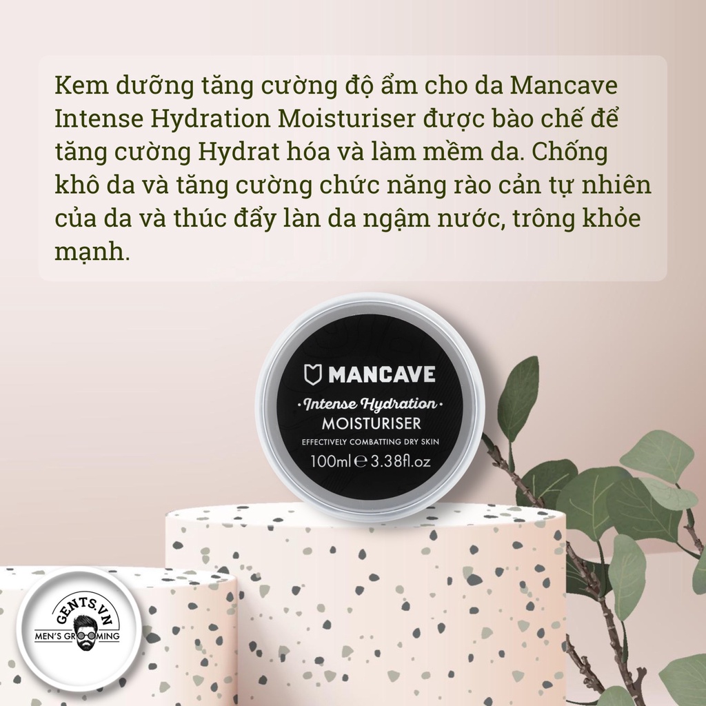 Kem dưỡng tăng cường độ ẩm da cho nam ManCave Intense Hydration Moisturiser 100ml