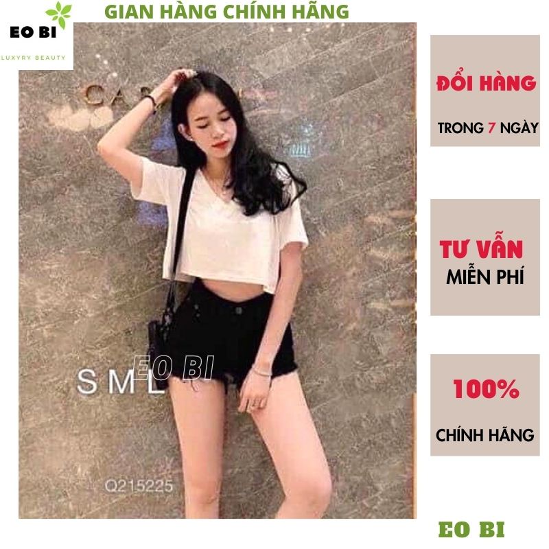 Quần short rách gấu cạp cao tôn dáng chất co giãn mặc cực kì thoải mái, Quần jean nữ lưng cao đủ màu đủ size - EOBI