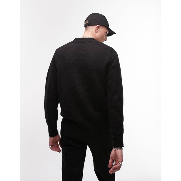 Áo cardigan nam đen trơn cá tính, sang xịn