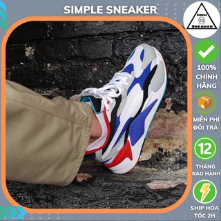 Giày Sneaker Nam Puma RS-X 🔴Chính Hãng🔴Giày Chạy Bộ Puma RS-X3 White Blue Red [37157005] - Simple Sneaker