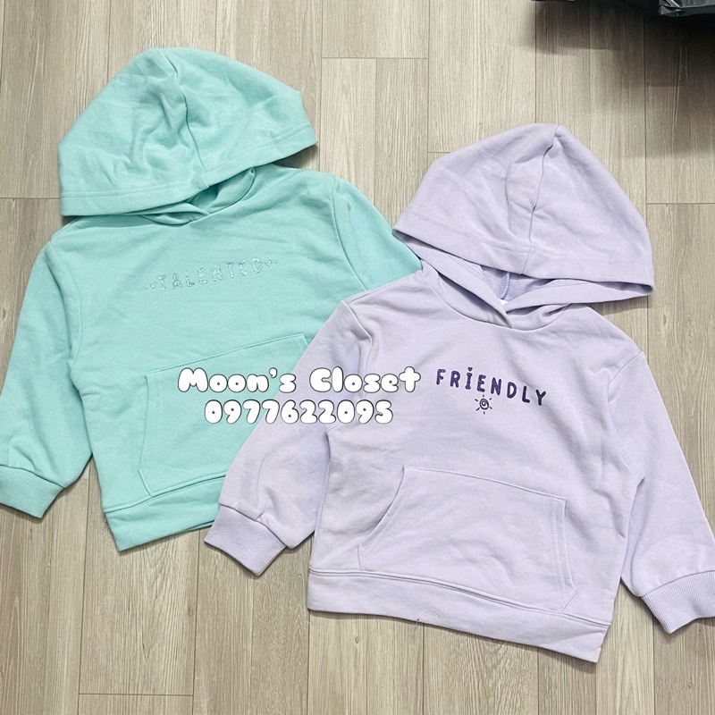Áo hoodie nỉ da cá GJ size 12/18m-6/7y