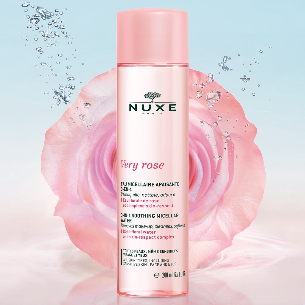 Nước Tẩy Trang Nuxe Very Rose 3-In-1 Soothing Micellar Water làm sạch và dưỡng ẩm cho da 200ml