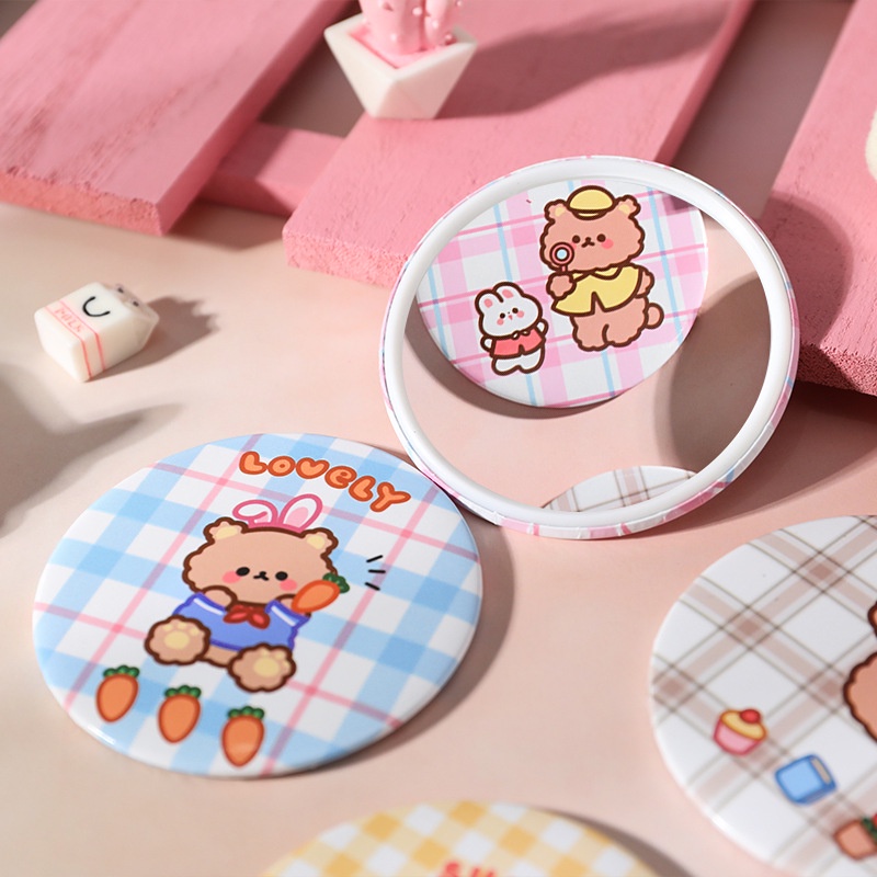 Gương mini cầm tay bỏ túi hoạt hình - quà tặng hoc sinh