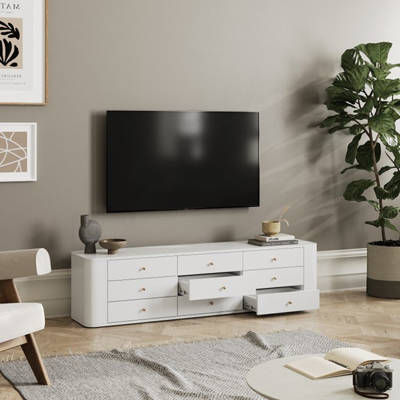 SELINA, Kệ tivi, kệ để đồ TVD_022, 180x40x45cm, kệ gỗ Scandi Home
