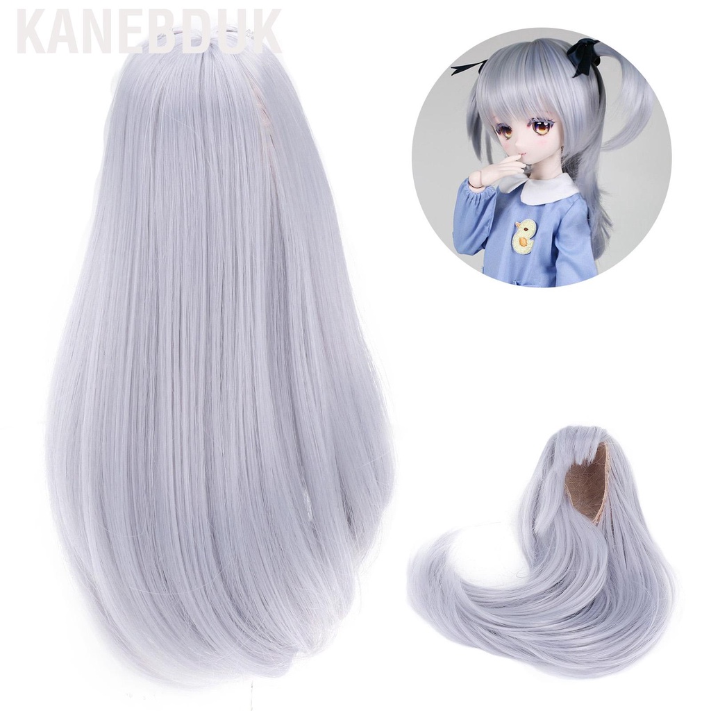 Kanebduk 8in to 9in Doll Hair Wig High Temperature Fiber Mesh Long Curly Replacement for 1/3