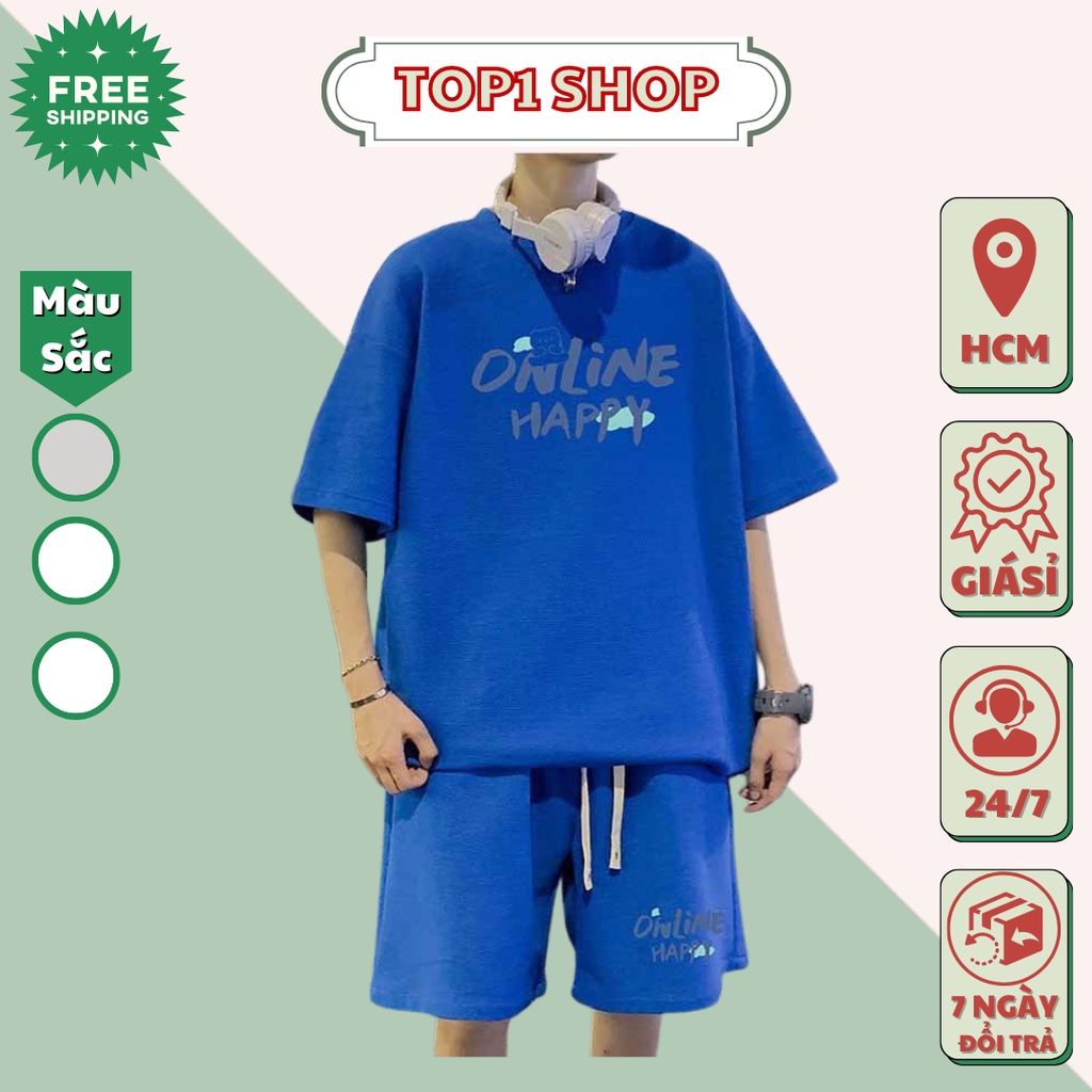 Bộ đồ thể thao nam mùa hè chất liệu thun mềm mịn thoáng mát có đủ màu in chữ online thích hợp mặc đi chơi hay tập gym