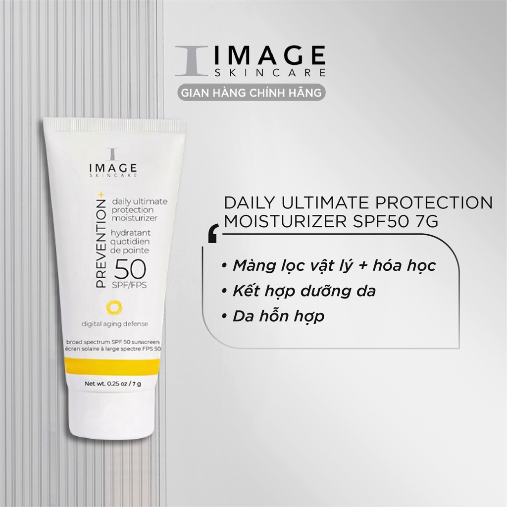 Kem chống nắng da hỗn hợp IMAGE Skincare Prevention+ Daily Ultimate Protection Moisturizer SPF50+ 7g