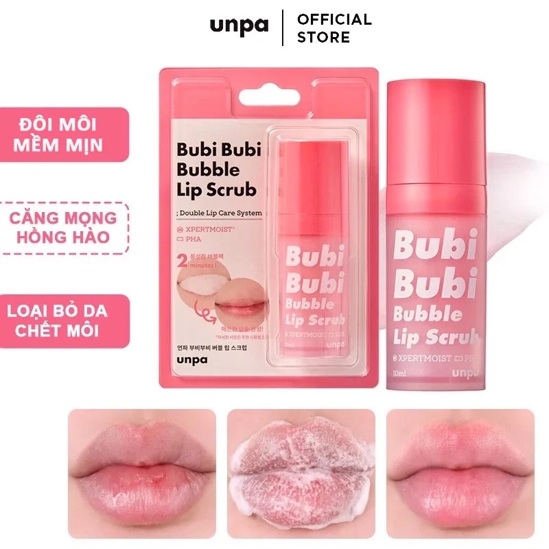 Tẩy Tế Bào Chết Môi Sủi Bọt Bubi Bubi Lip 12ml