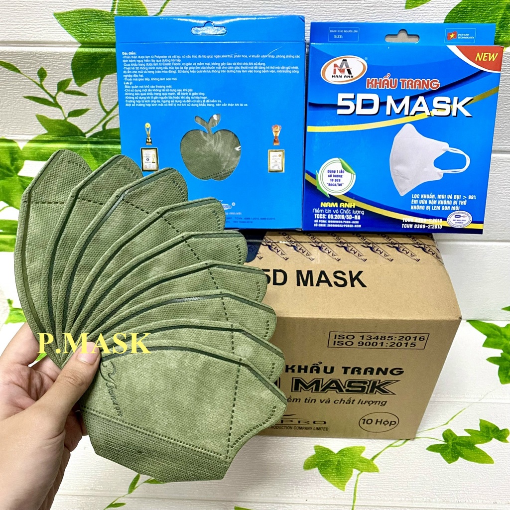 100 Cái khẩu trang 5D NAM ANH FAMAPRO 3 lớp kháng khuẩn