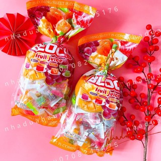 Một gói kẹo trái cây phủ đường mix nhiều vị hình gói quà xinh đẹp Aersa/Block Hongkong gói to 358gam/450gam