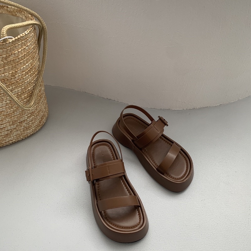 Dép sandal nữ 2 quai đế dày hot trend 2022 ba màu thời trang loại đẹp