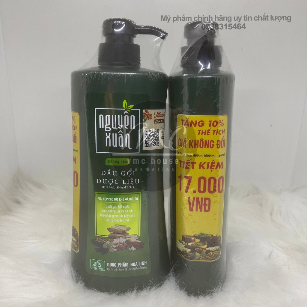 DẦU GỘI DƯỢC LIỆU NGUYÊN XUÂN 600ML+60ML SIÊU TIẾT KIỆM