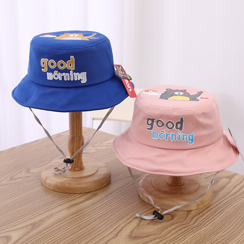 Mũ Tai Bèo Chống Nắng In Họa Tiết Gấu Hoạt Hình Dễ Thương Thời Trang Mùa Xuân Cho Bé Trai Và Gái